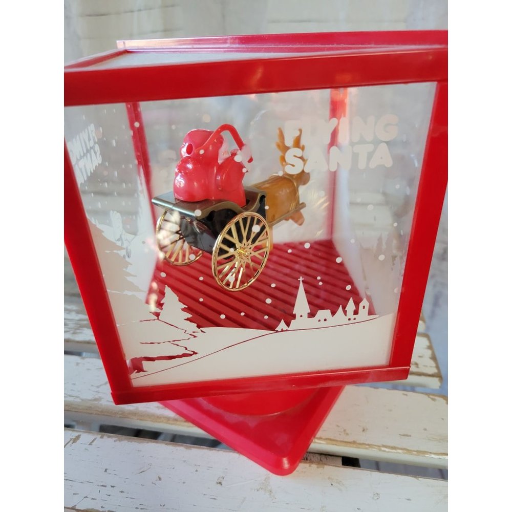 1990 flying Santa vintage animated‎ sound AS IS Xmas decor